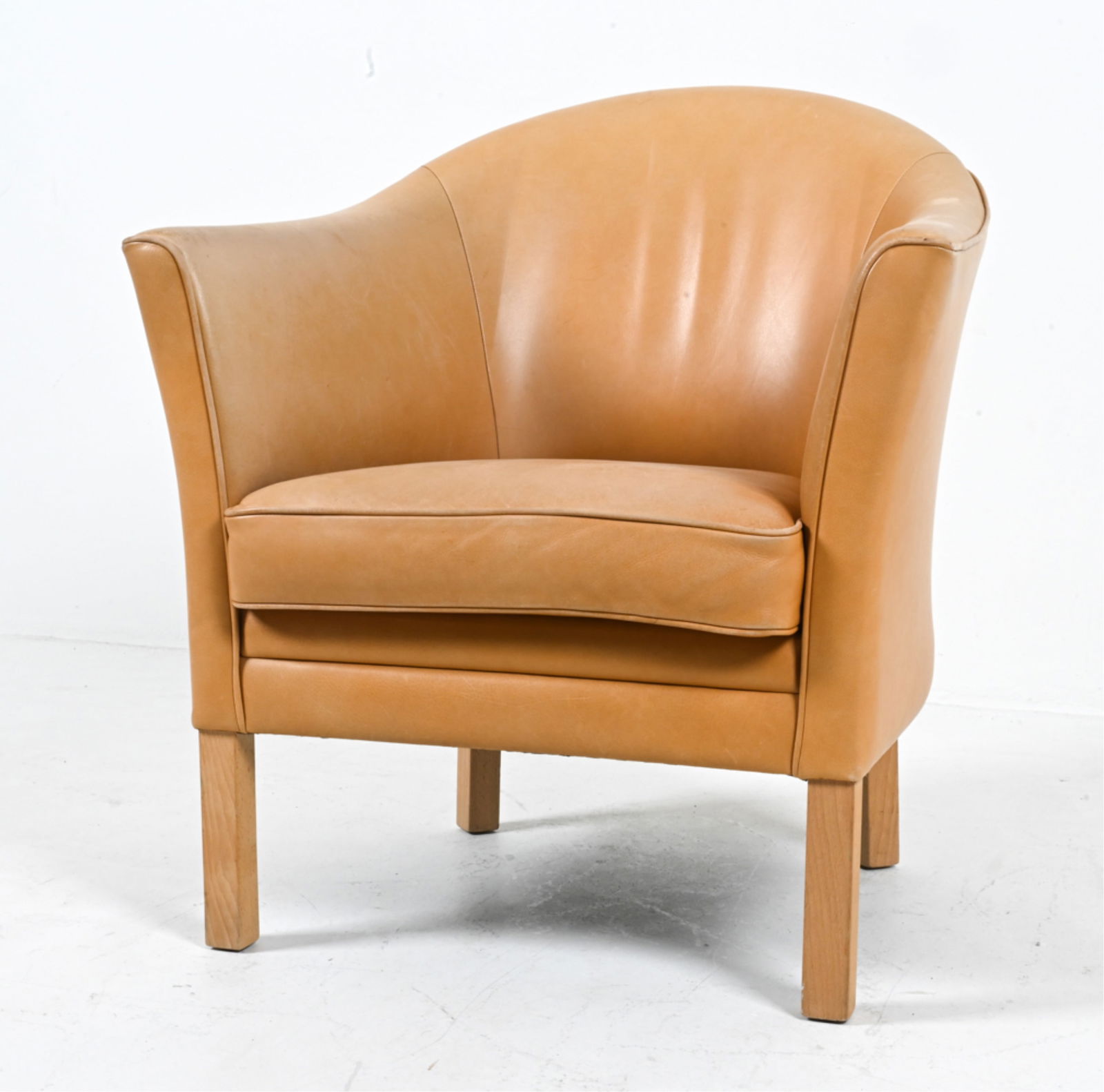 ATTR. MOGENS HANSEN BEECH & LEATHER ARMCHAIR (1 of 9)