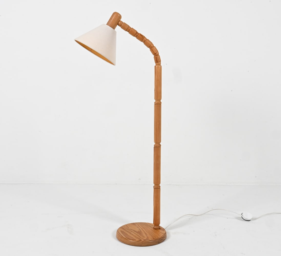 SWEDISH MODERN PINE FLOOR LAMP, C. 1970'S (1 of 12)