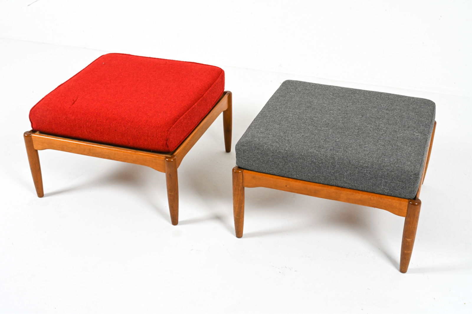 (2) MANNER OF KAI KRISTIANSEN OAK OTTOMANS (1 of 10)