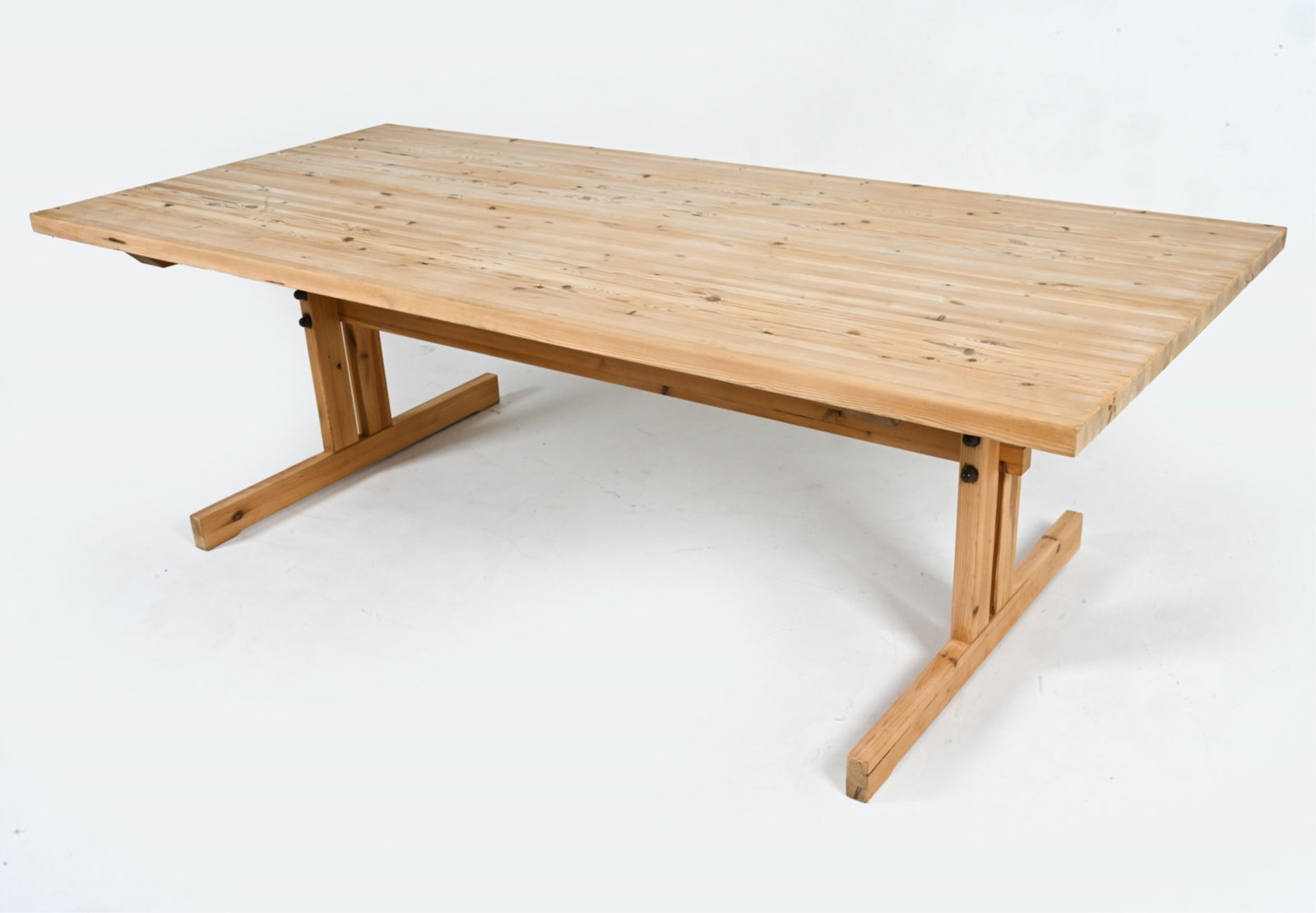 SCANDINAVIAN MODERN PINE TRESTLE DINING TABLE (1 of 15)