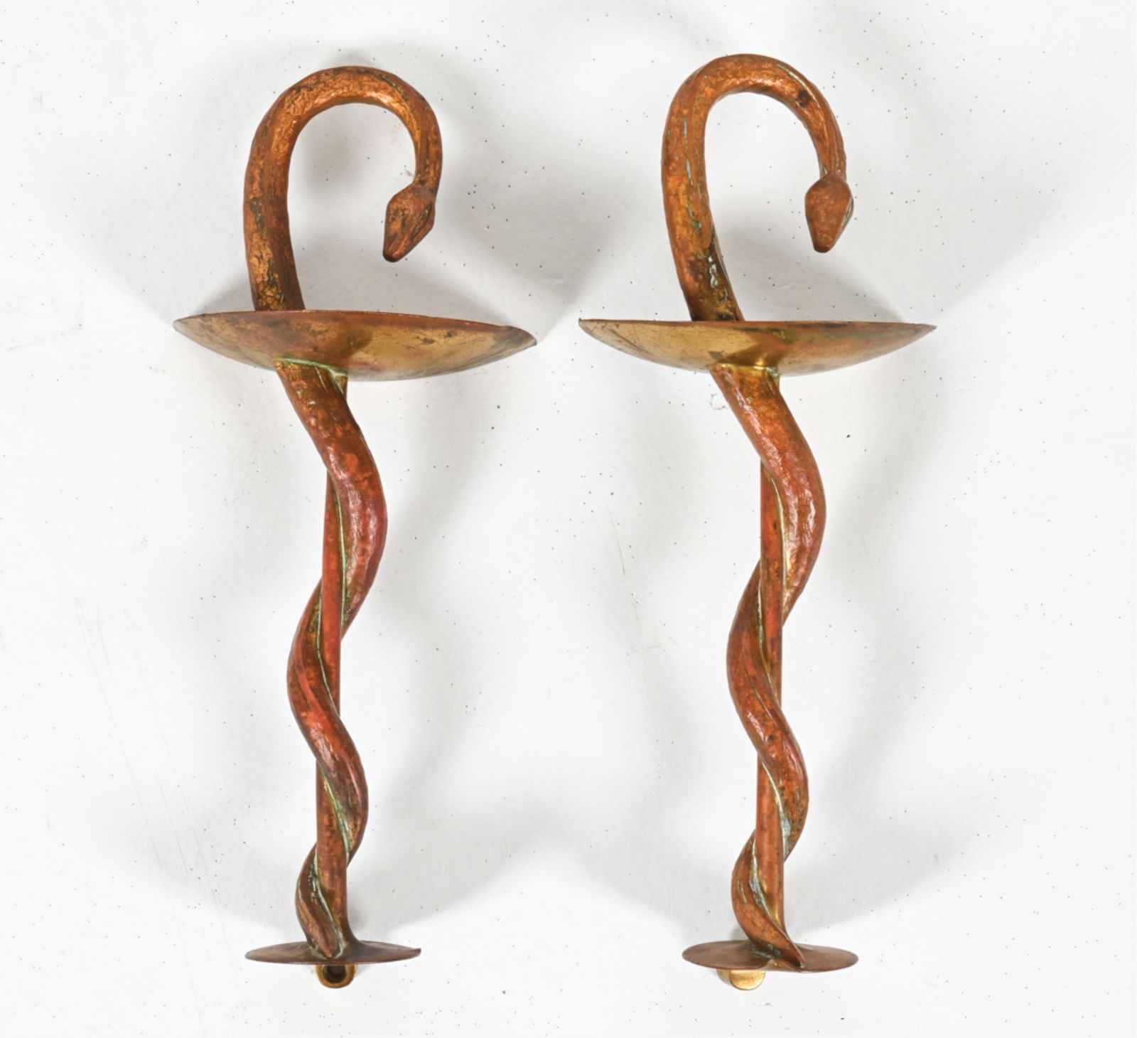 MANNER OF BRANDT ART DECO BRONZE SNAKE HANDLES (1 of 15)