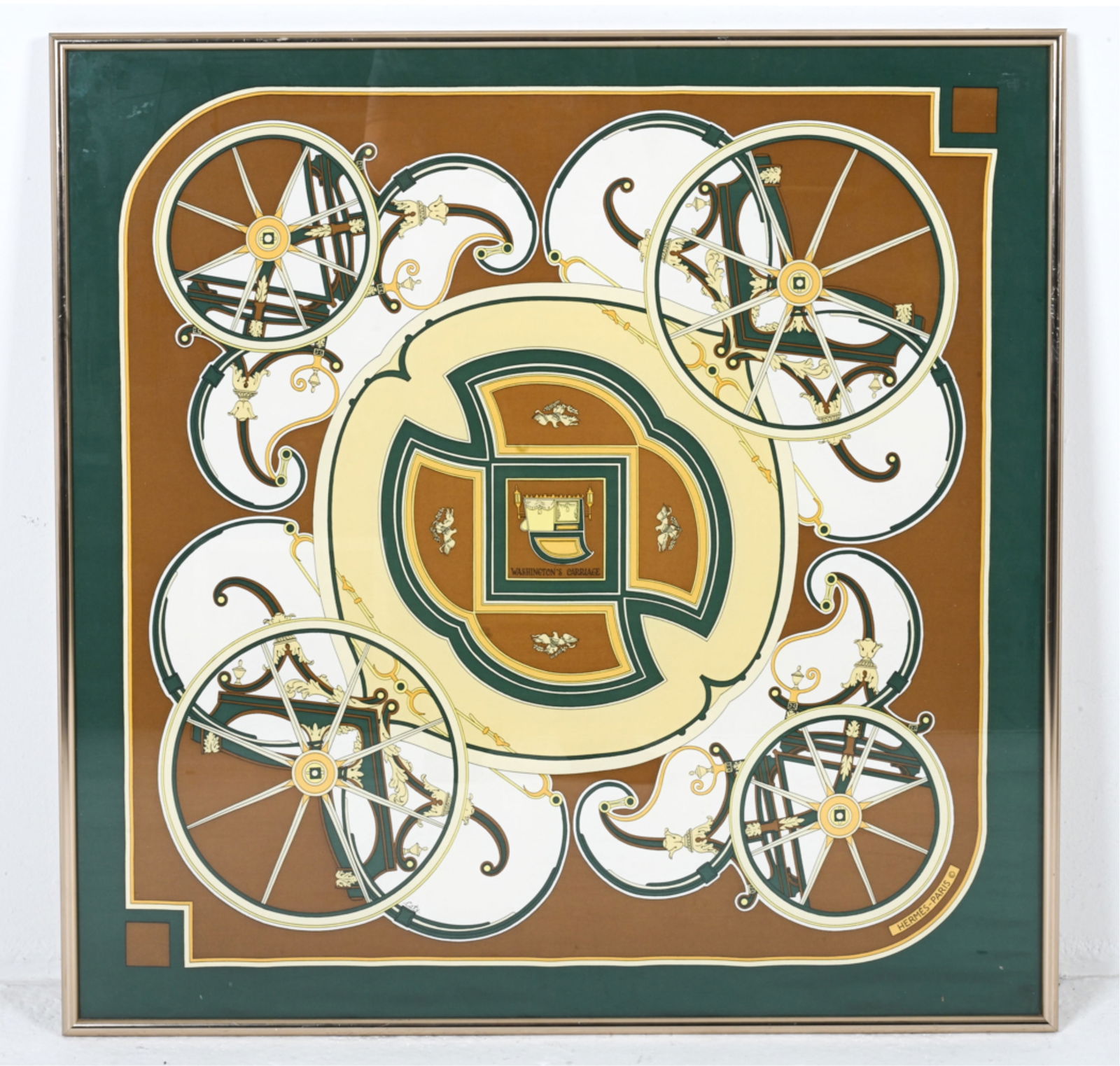 HERMES WASHINGTON'S CARRIAGE FRAMED SCARF (1 of 8)