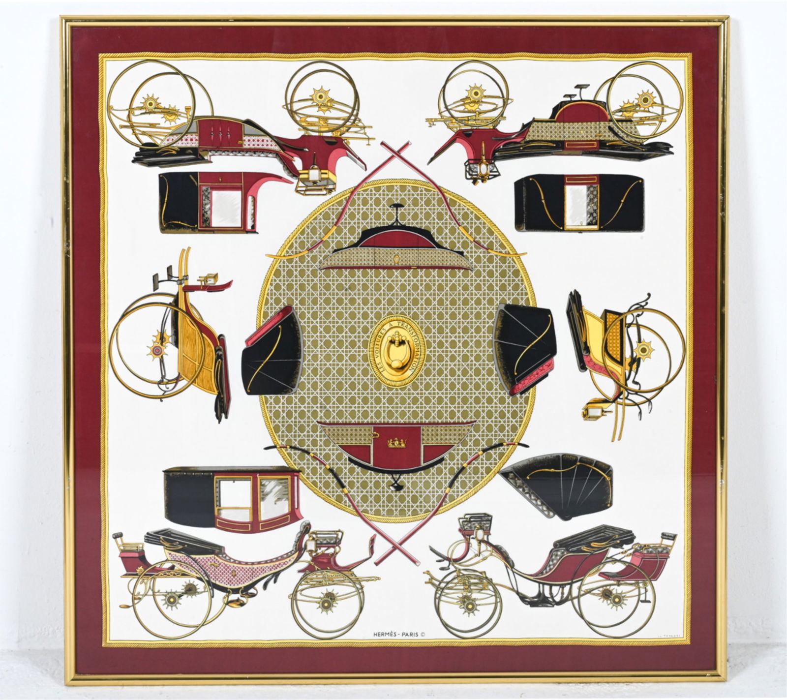 HERMES LES VOITURES A TRANSFORMATION FRAMED SCARF (1 of 8)