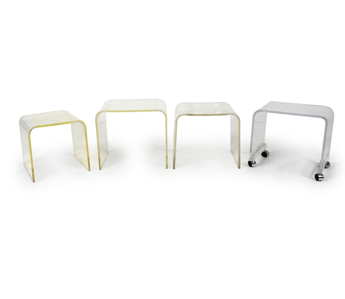 LUCITE NESTING TABLES & ACRYLIC ROLLING TABLE (1 of 8)