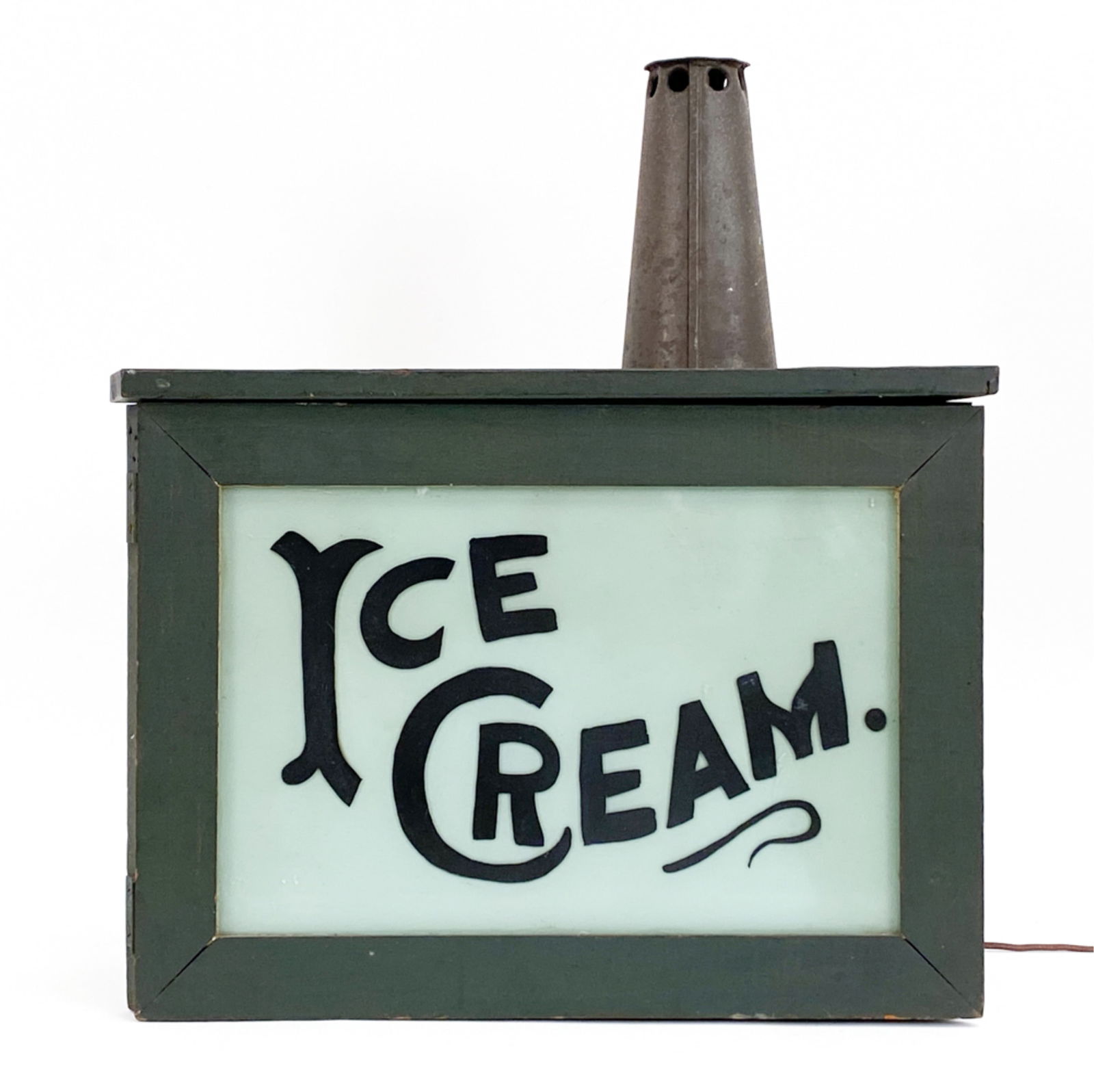 ANTIQUE ILLUMINATED ICE CREAM SIGN (1 of 11)