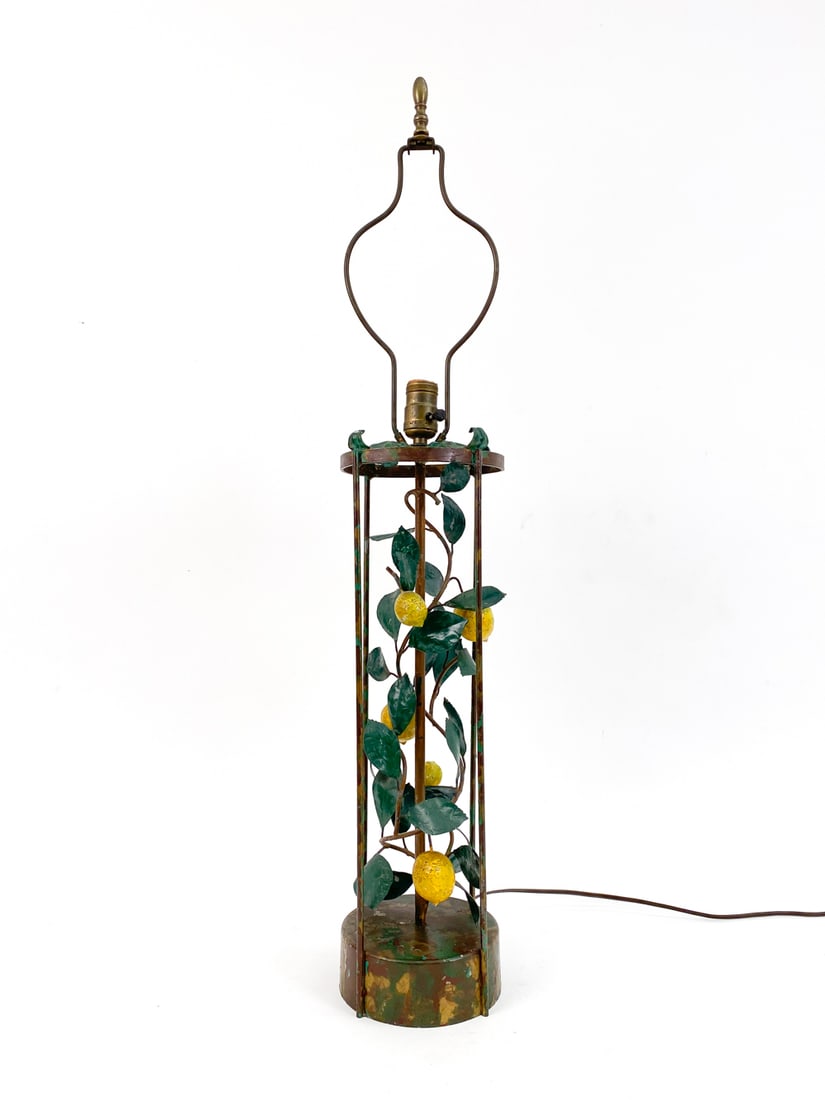ITALIAN MID-CENTURY TOLE METAL LEMON LAMP (1 of 11)