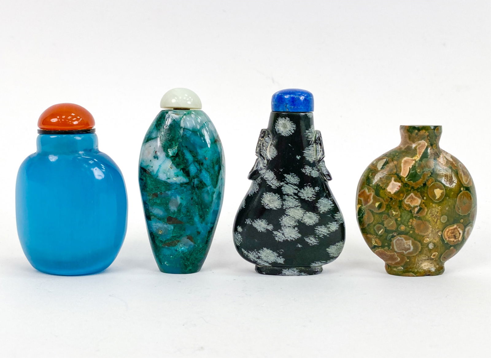 (4) CHINESE SNUFF BOTTLES INCL. CARVED STONE (1 of 14)