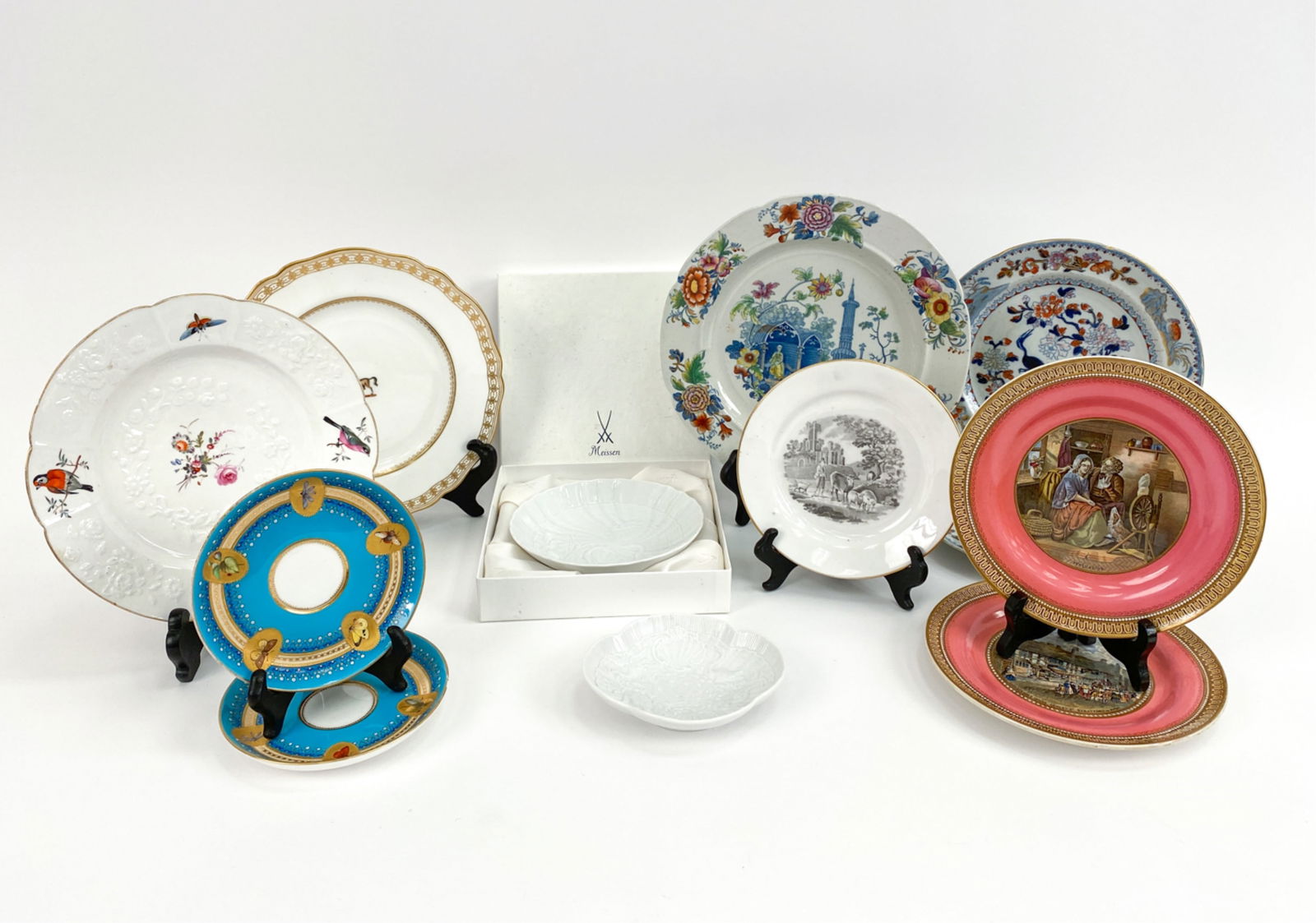 (11) ANTIQUE PORCELAIN TRANSFERWARE PLATES (1 of 20)