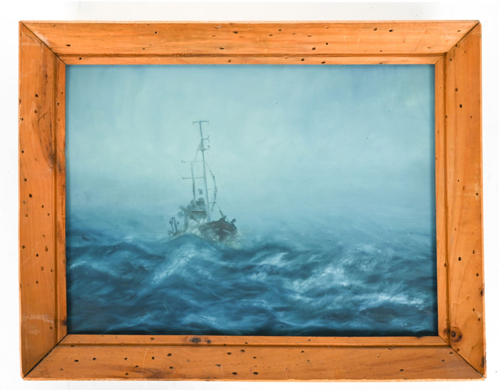 SIGNED O/C SEASCAPE WITH SHIP (1 of 6)