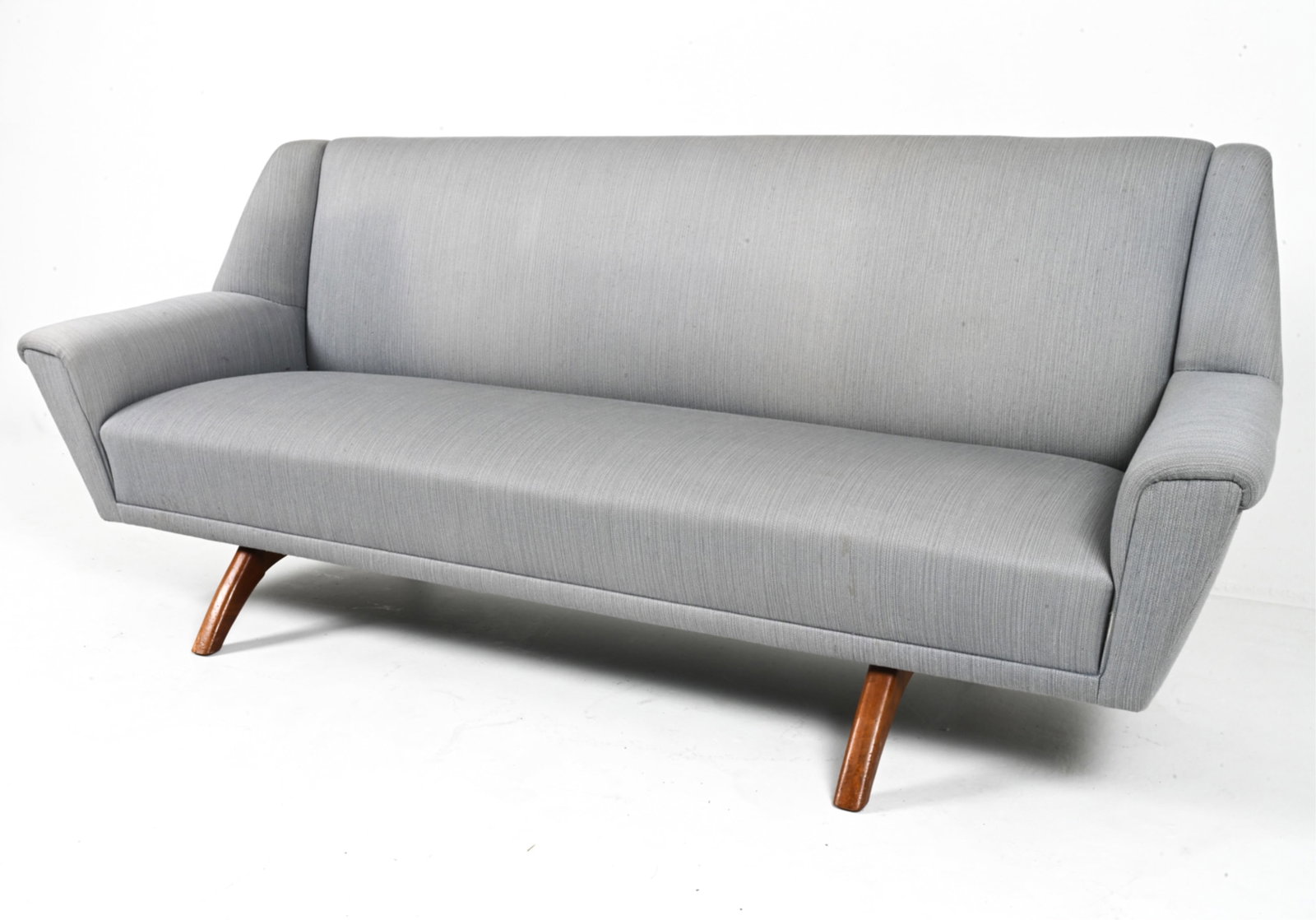 MANNER OF ILLUM WIKKELSO TEAK & FABRIC SOFA (1 of 14)