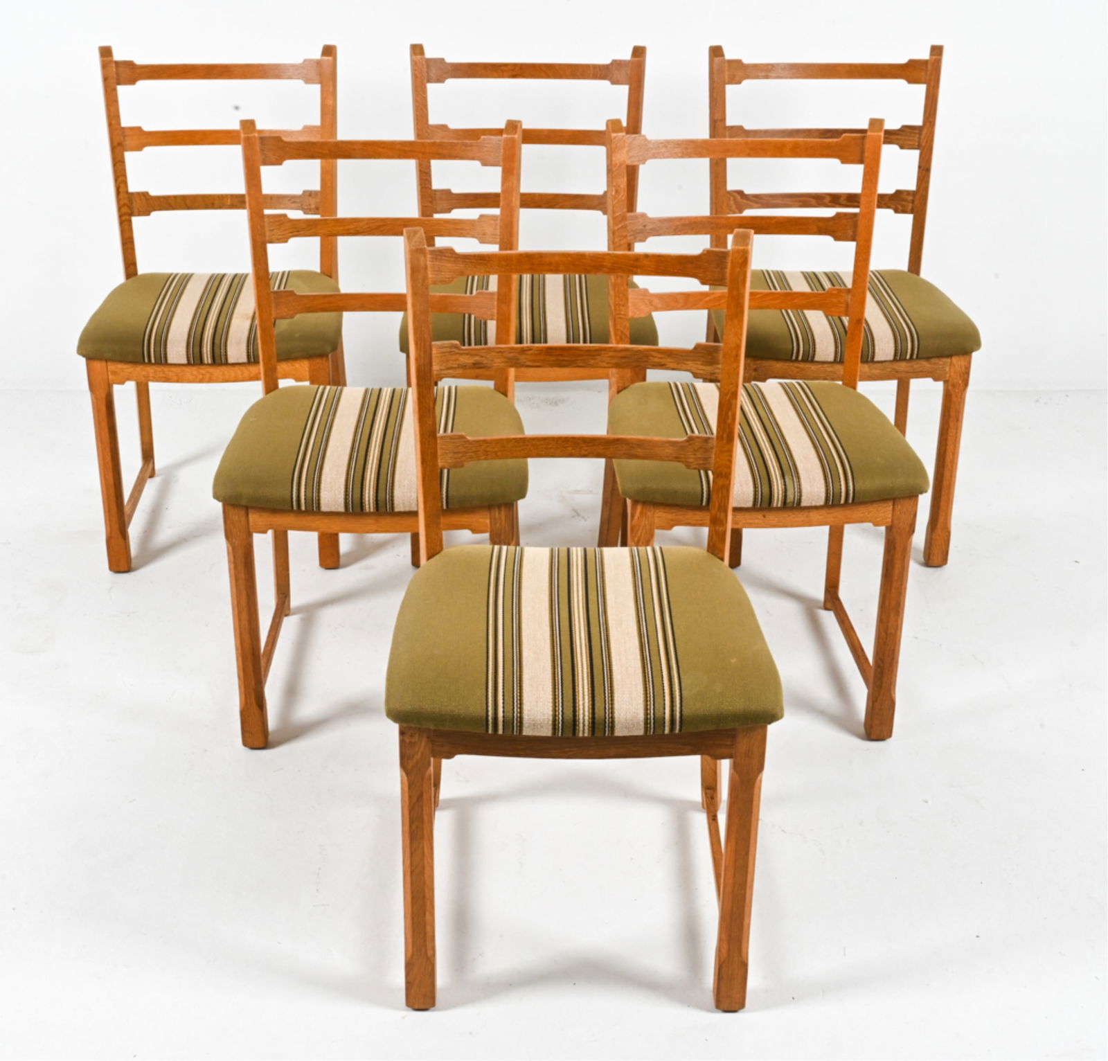 (6) DANISH BRUTALIST OAK DINING SIDE CHAIRS,1970's (1 of 13)