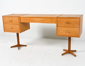 MID-CENTURY OAK MODULAR DRESSING TABLE