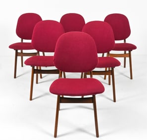 (6) ARNE HOVMAND-OLSEN MODEL 75 TEAK DINING CHAIRS