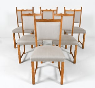 (6) ATTR. HENNING KJAERNULF OAK DINING CHAIRS