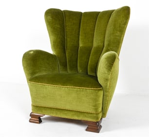 DANISH MOHAIR WINGBACK ARMCHAIR