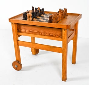SCANDINAVIAN MODERN PINE GAMES TABLE