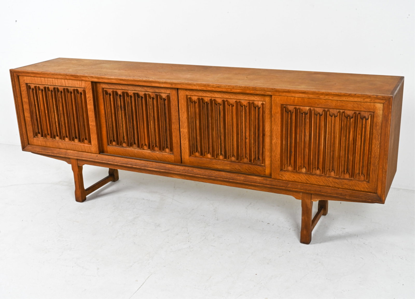 OAK LINEN FOLD SIDEBOARD BY HENNING KJAERNULF EG (1 of 18)