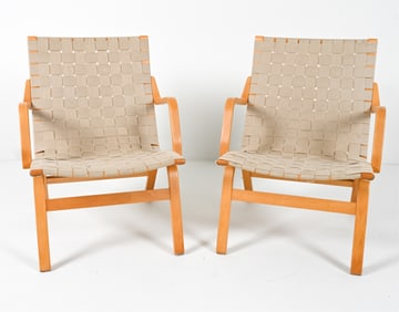 (2) MANNER OF BRUNO MATHSSON LOUNGE CHAIRS