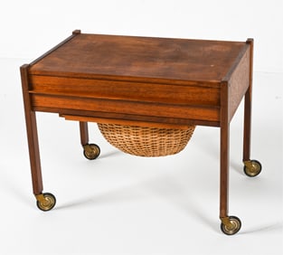 DANISH MID-CENTURY TEAK SEWING TABLE