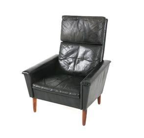 DANISH ROSEWOOD & LEATHER ARM CHAIR