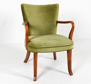 SCANDINAVIAN MID-CENTURY MOHAIR COCKTAIL CHAIR