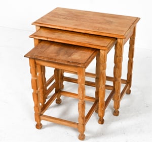 (3) MANNER OF HENNING KJAERNULF OAK NESTING TABLES