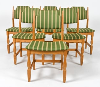(6) HENNING KJAERNULF FOR NYRUP OAK DINING CHAIRS