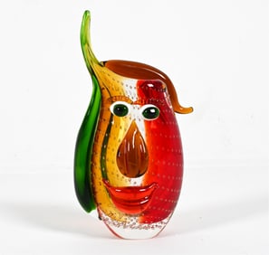 MODERN ART GLASS VASE WITH FACE