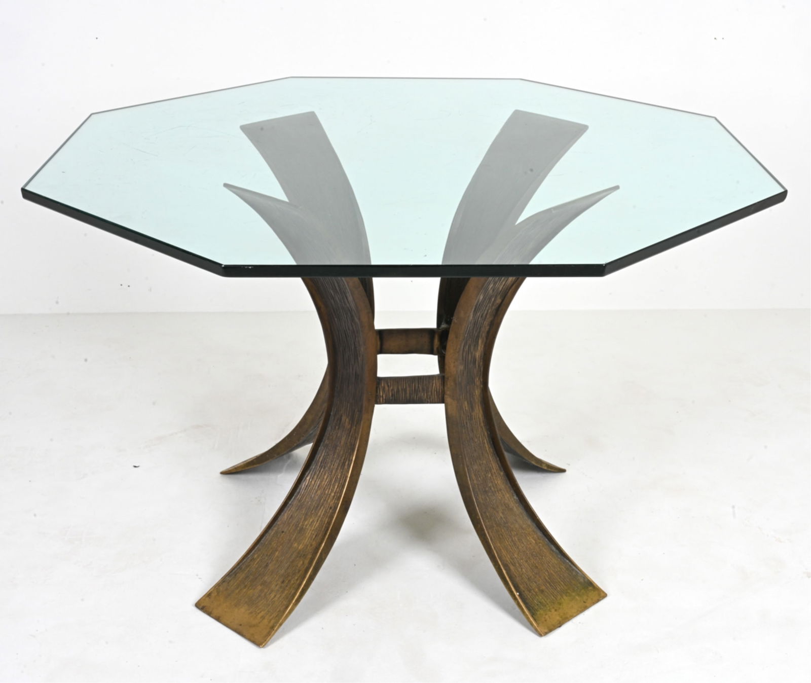 BRUTALIST BRONZE & GLASS DINING TABLE (1 of 12)