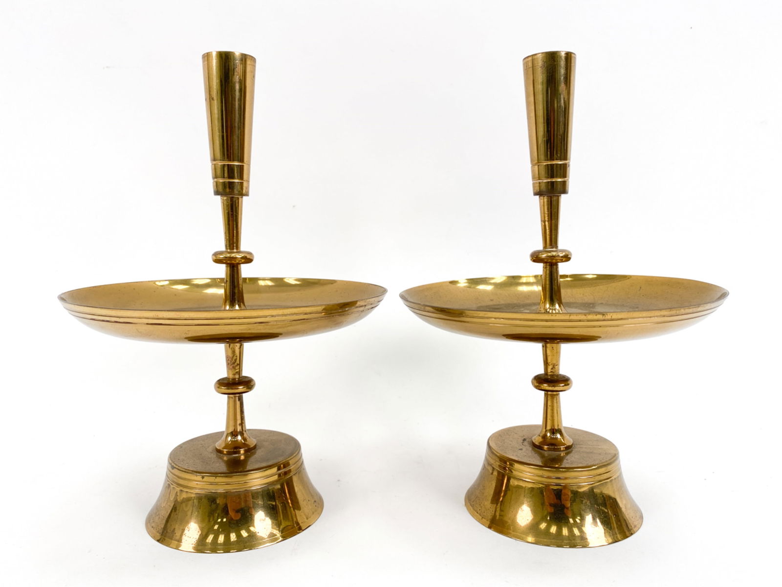 PAIR OF TOMMI PARZINGER BRASS CANDLESTICKS (1 of 11)