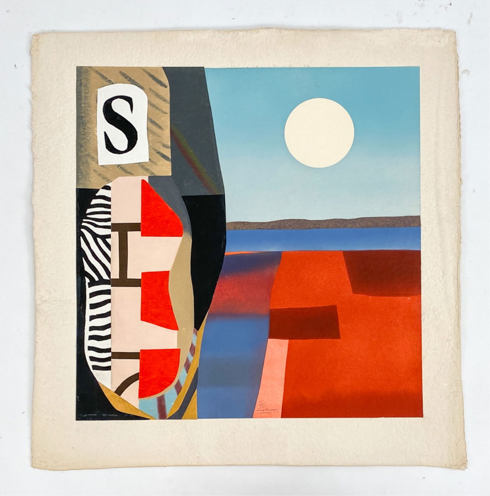 MAX PAPART (FRENCH, 1911-1994) LITHO W/COLLAGE (1 of 4)