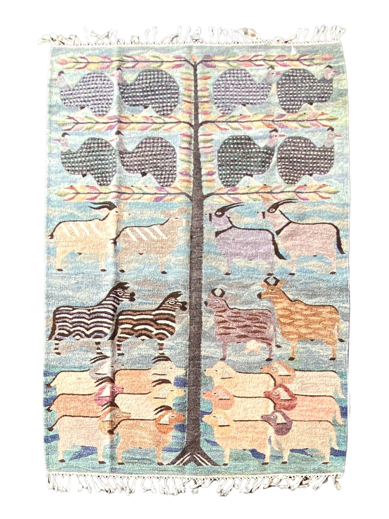 VINTAGE WOVEN TAPESTRY RUG WITH ANIMALS (1 of 12)