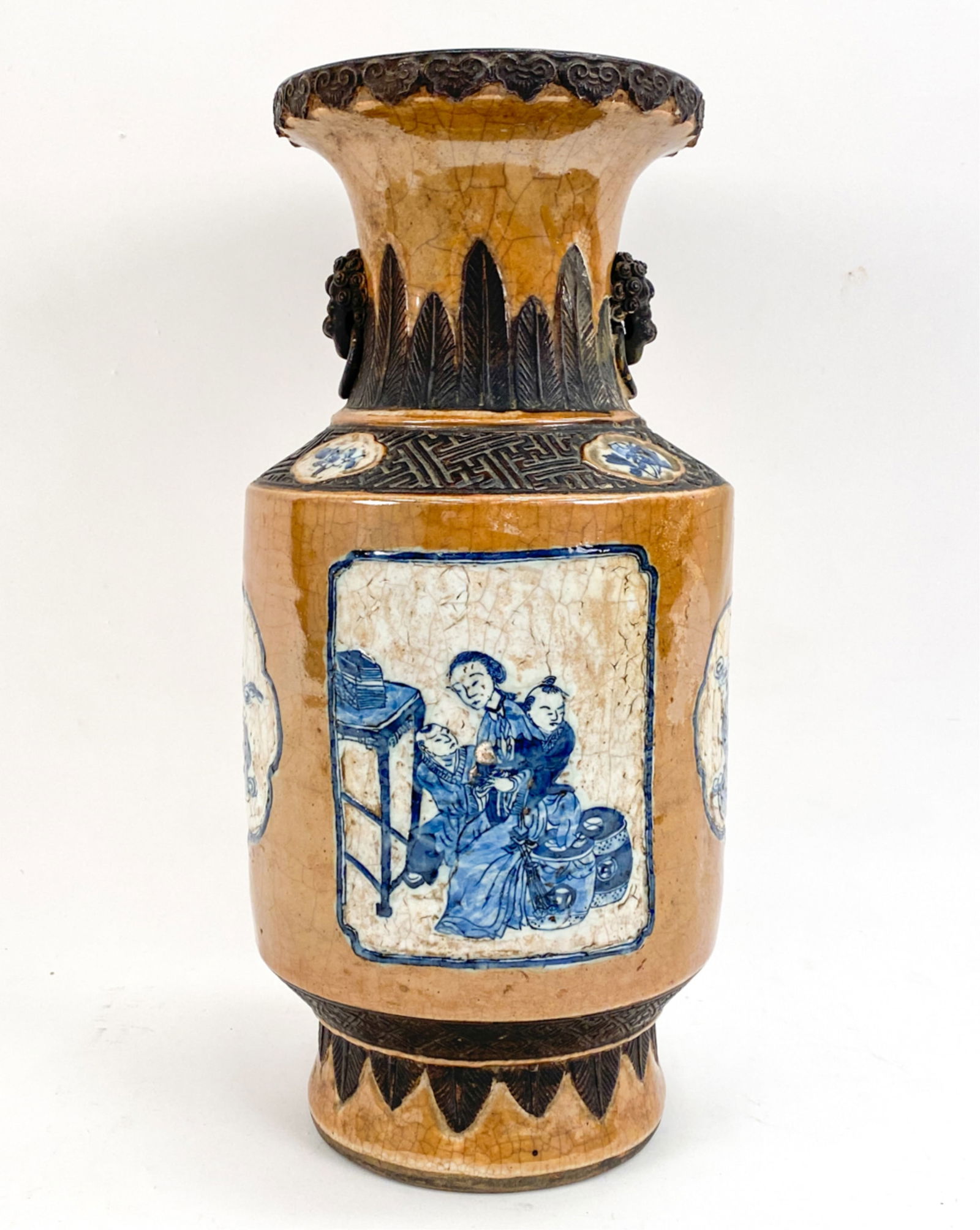 CHINESE BROWN AND WHITE PORCELAIN VASE (1 of 14)