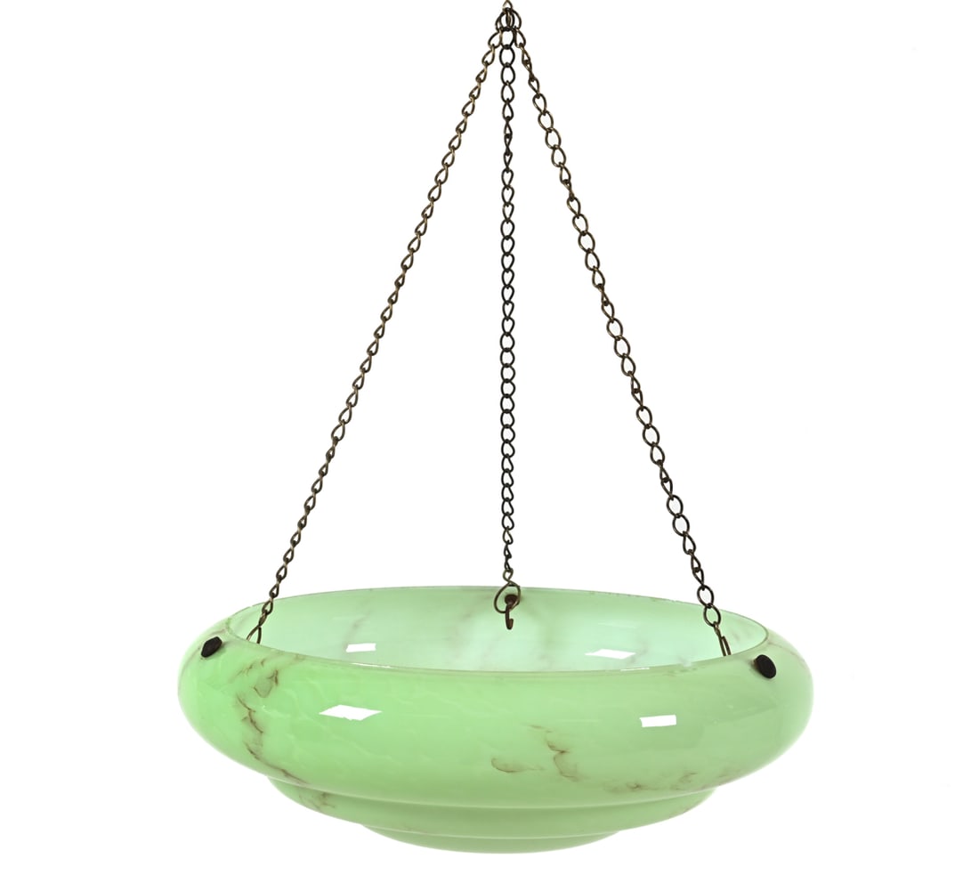 DUTCH ART DECO MARBLEIZED GLASS SHADE, C. 1930'S (1 of 10)