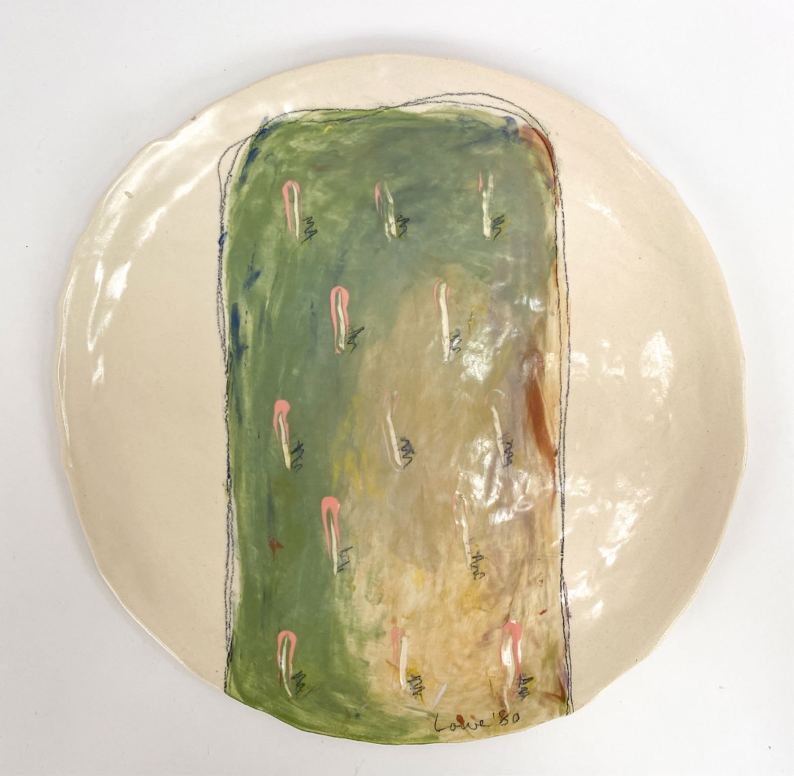JANET LOWE HAND-FORMED POTTERY PLATTER (1 of 6)