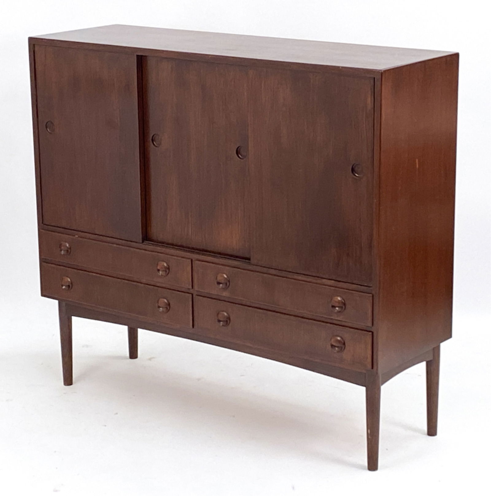 KAI KRISTIANSEN TEAK HIGHBOARD, C. 1960'S (1 of 16)