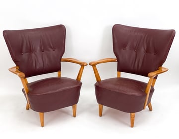MID-CENTURY ELM CHAIRS ATTR. TO OTTO SCHULTZ
