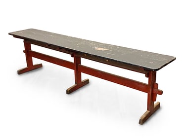 ANTIQUE SWEDISH PAINTED PINE LONG TABLE, C. 1900