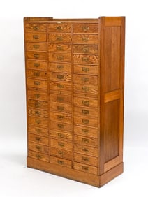 OAK MULTI-DRAWER APOTHECARY STYLE CABINET C.1940S