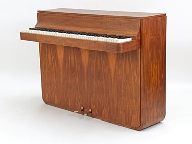 LOUIS ZWICKI MID-CENTURY TEAK PIANETTE PIANO