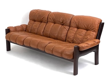 NORWEGIAN LAFER-STYLE MAHOGANY 3-SEATER SOFA