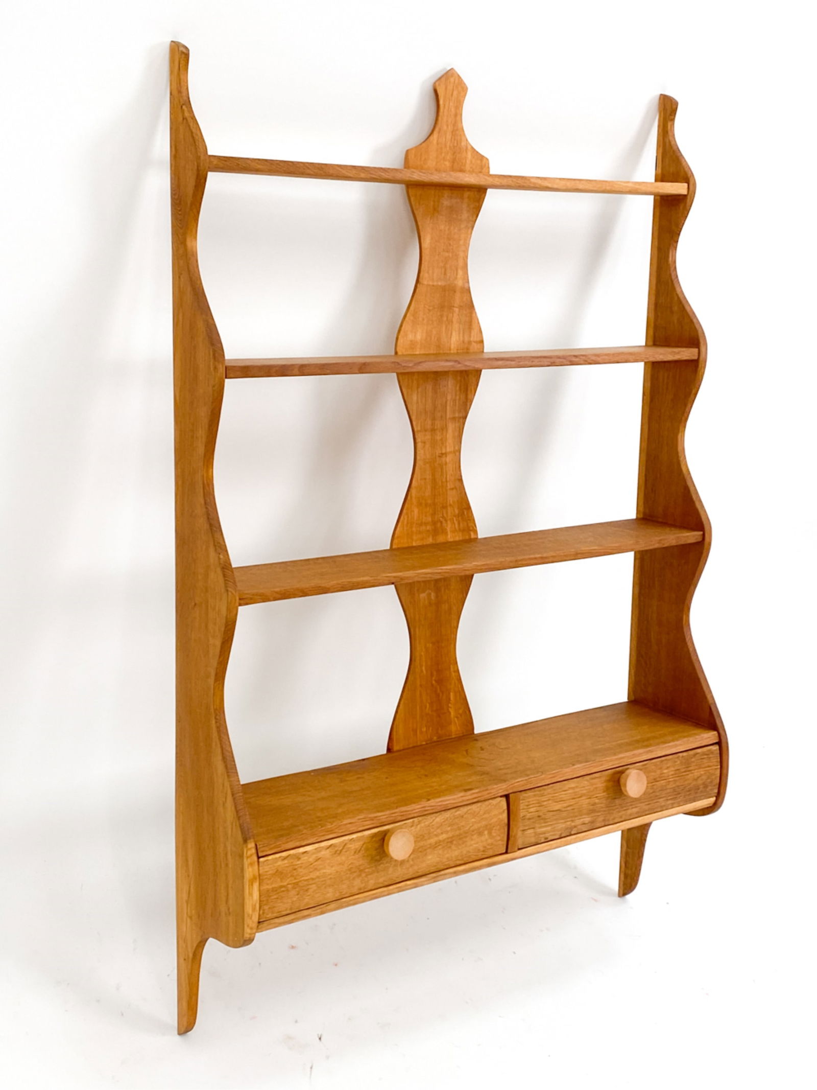 DANISH OAK FLOATING WALL SHELF, C. 1970 (1 of 9)