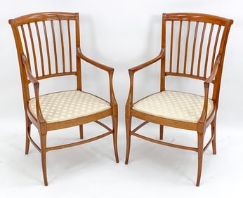 PAIR OF DANISH SAM MALOOF STYLE ARMCHAIRS