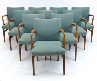 (10) MID-CENTURY DANISH OAK ARMCHAIS