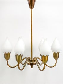 FOG & MORUP 6-ARM TULIP GLASS PENDANT CHANDELIER