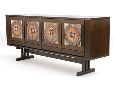 DANISH OX-ART CERAMIC TYLE INSET SIDEBOARD
