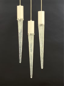 (3) FOG & MORUP ACRYLIC ICICLE PENDANT LAMPS