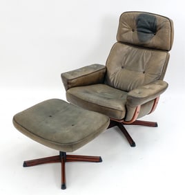 SWEDISH GOTE MOBLER CHAIR & OTTOMAN C.1970
