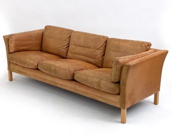 MOGENS HANSEN DANISH BUFFALO LEATHER SOFA