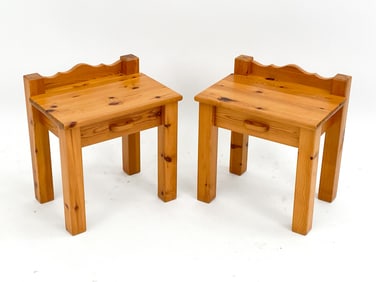 PAIR OF DANISH PINE SIDE TABLES